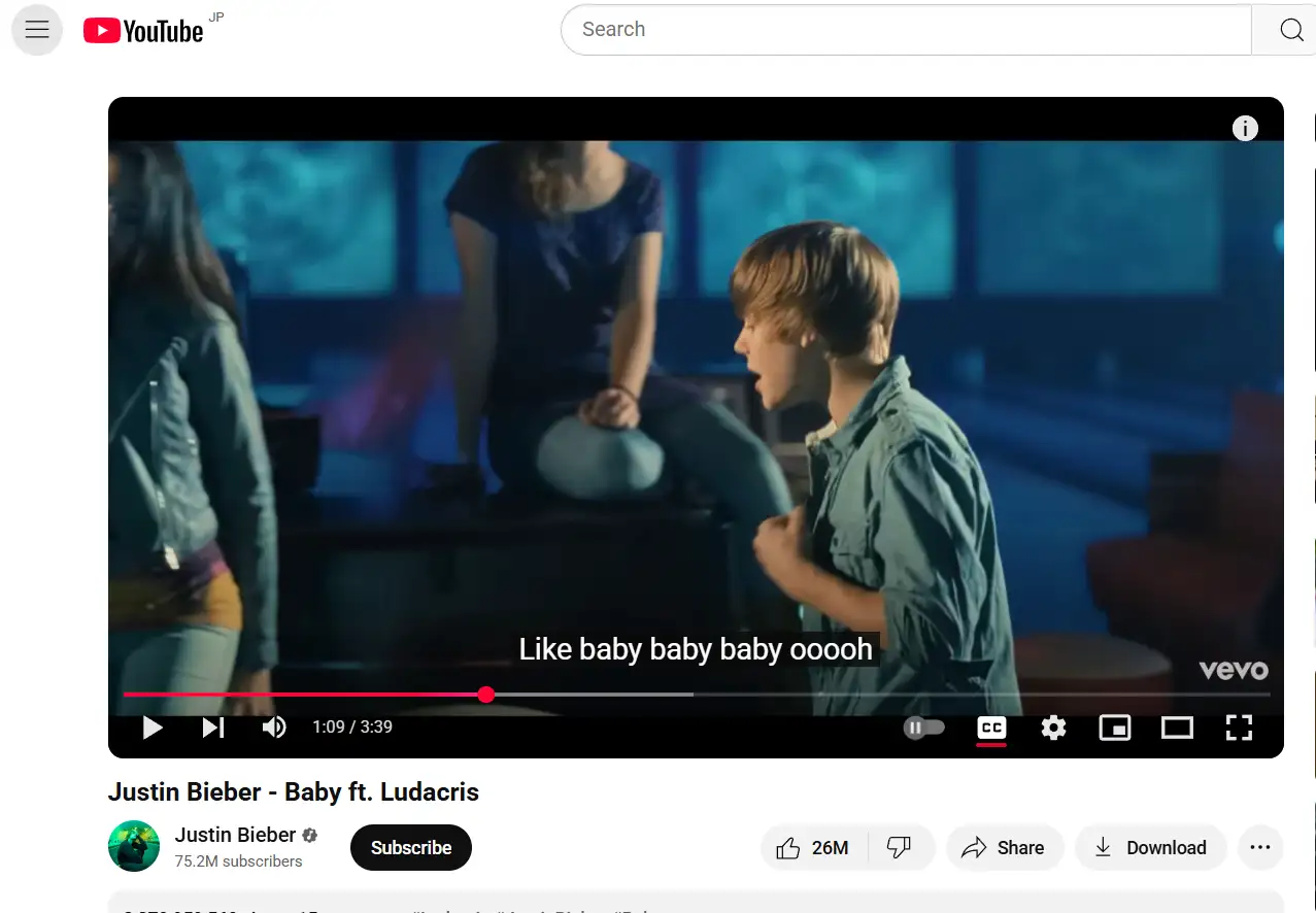 the song video with single-focused content